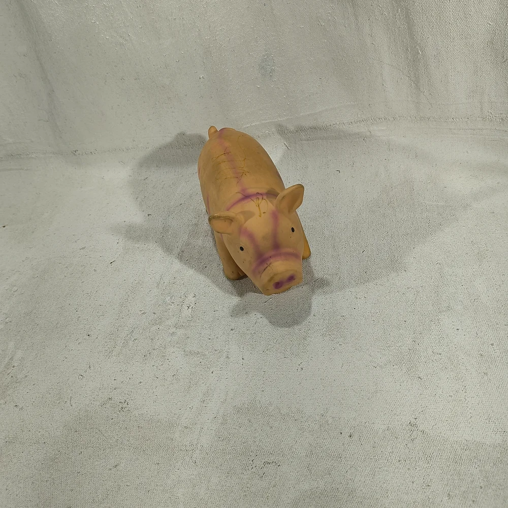 Vintage Pink Squeaky Grunting Pig Dog Toy